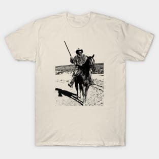 Black STYLE Tom Selleck on Horseback T-Shirt